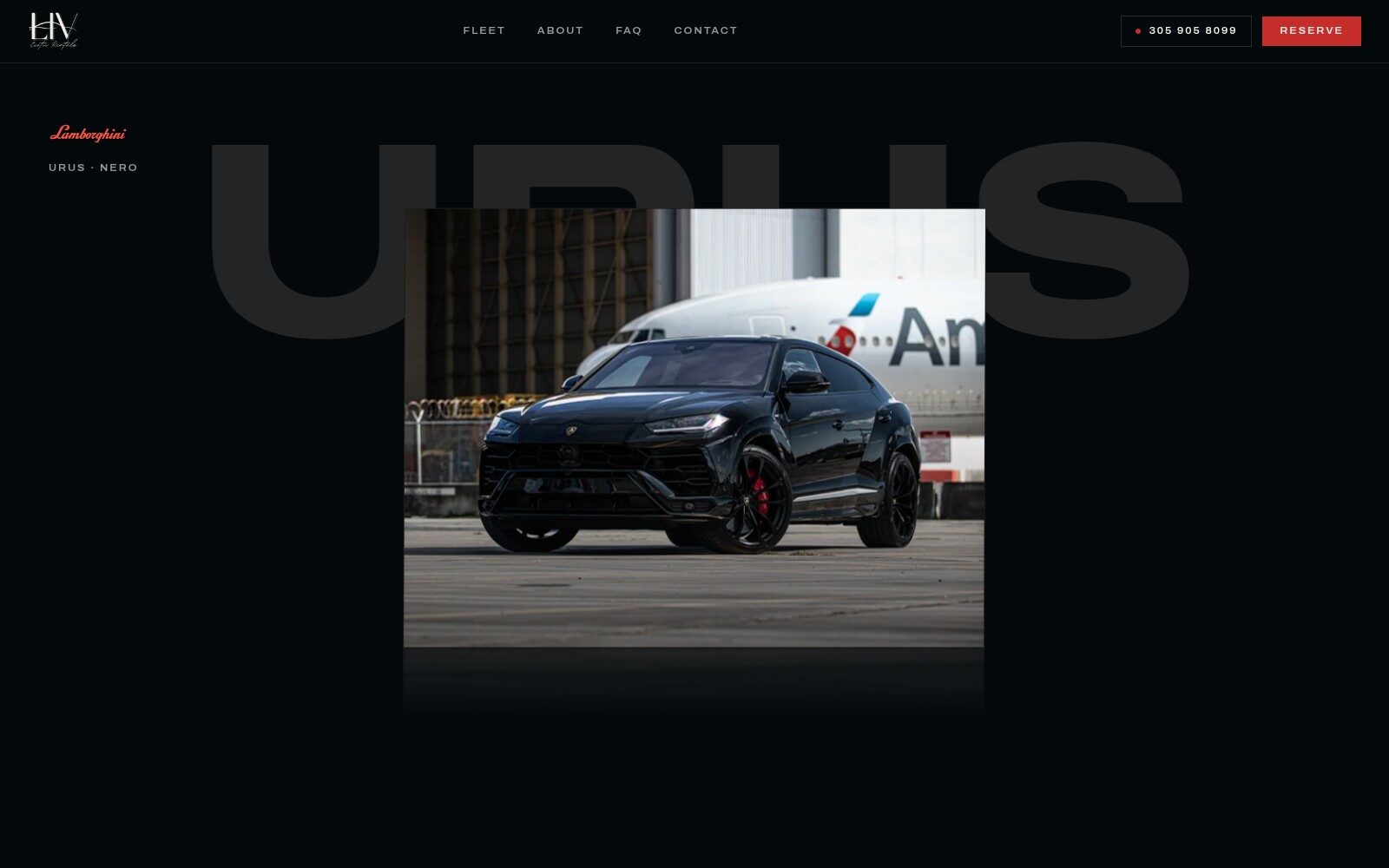 Liv Exotic vehicle page — Lamborghini Urus Nero