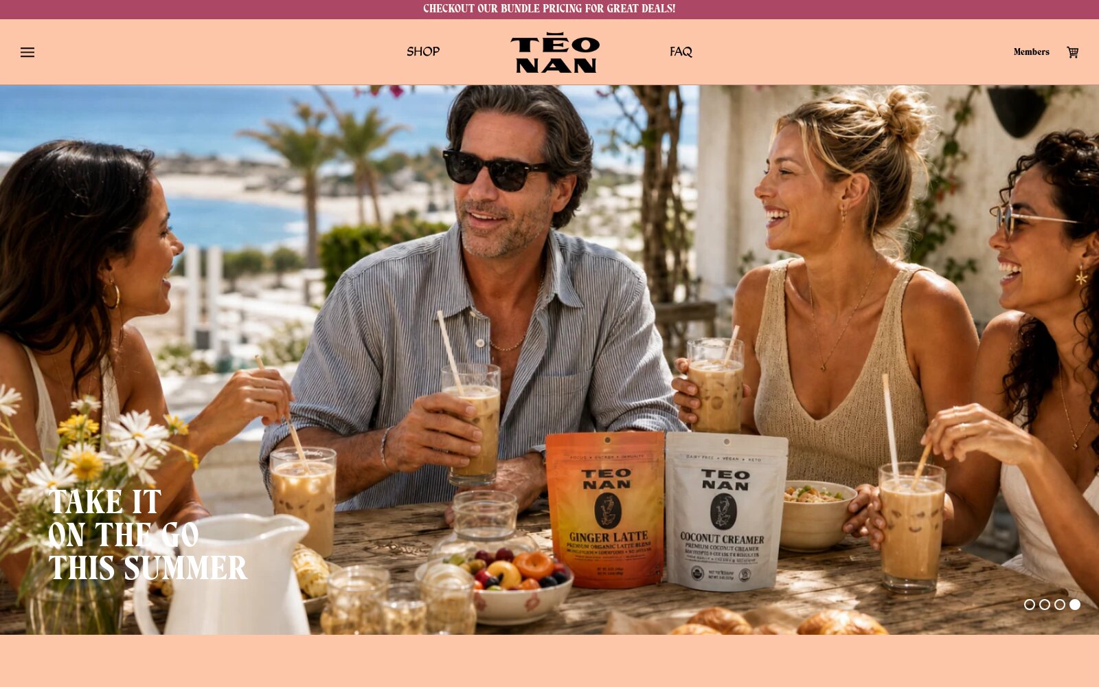 TĒONAN homepage hero — third lifestyle slide from the storefront slideshow